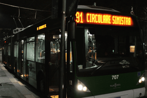 linea autobus 91 milano notte