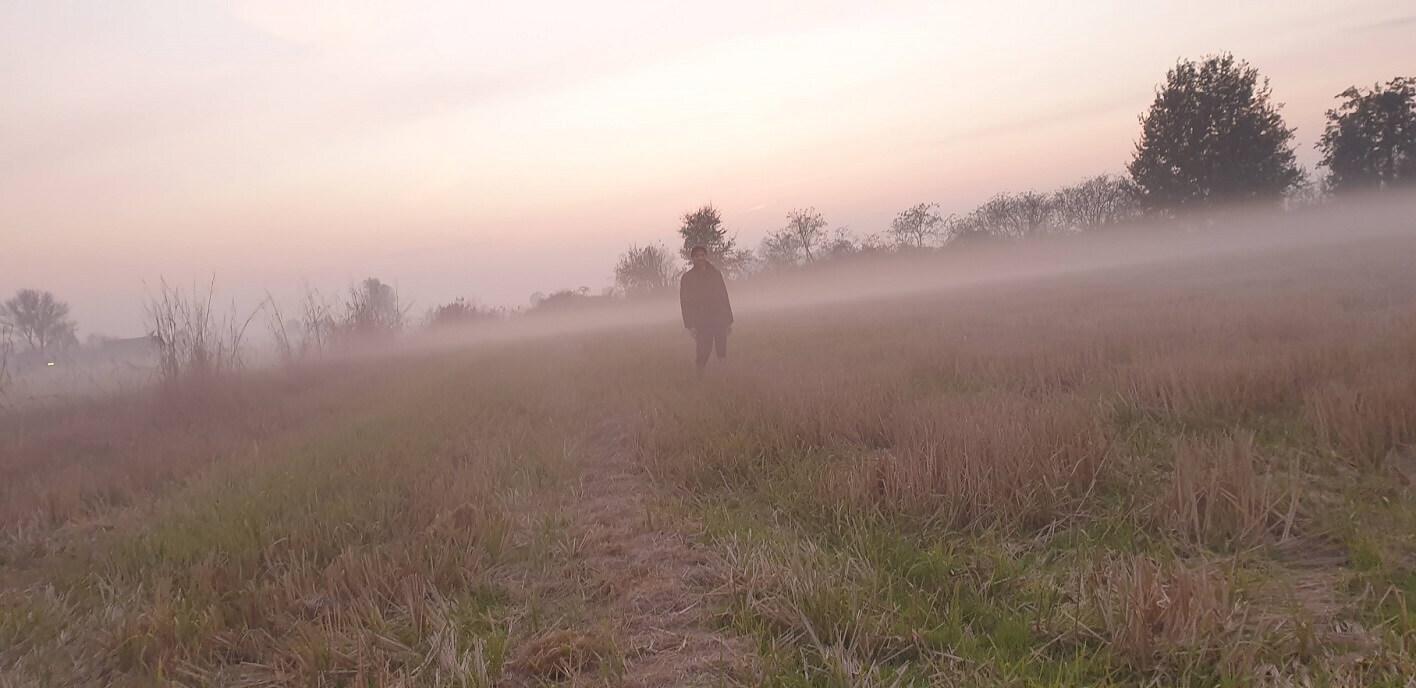 uomo nebbia foto cicala
